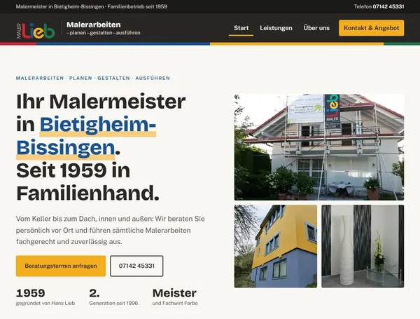 Website Malerbetrieb Lieb